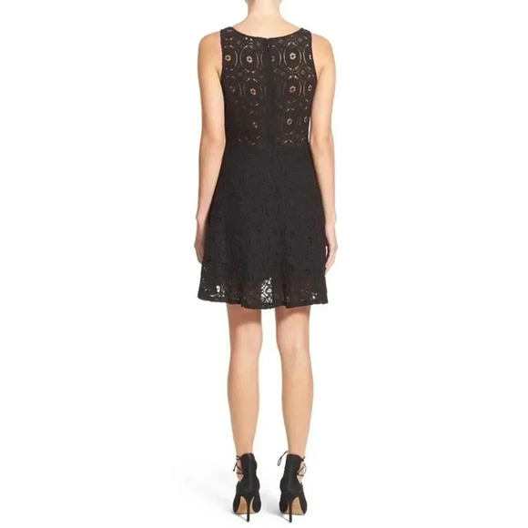 Anthropologie BB Dakota Renley Mini Dress Lace Fit & Flare Black Lace Size 10 - Picture 16 of 16